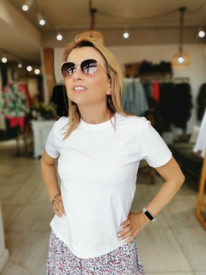 Biały T-shirt Bawełniany White