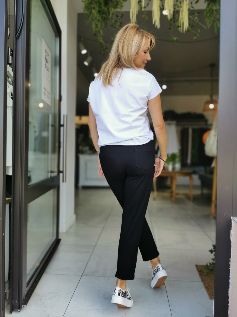 Miniatura produktu Czarne Spodnie Chinosy ze zwężanymi nogawkami Black Wiskoza