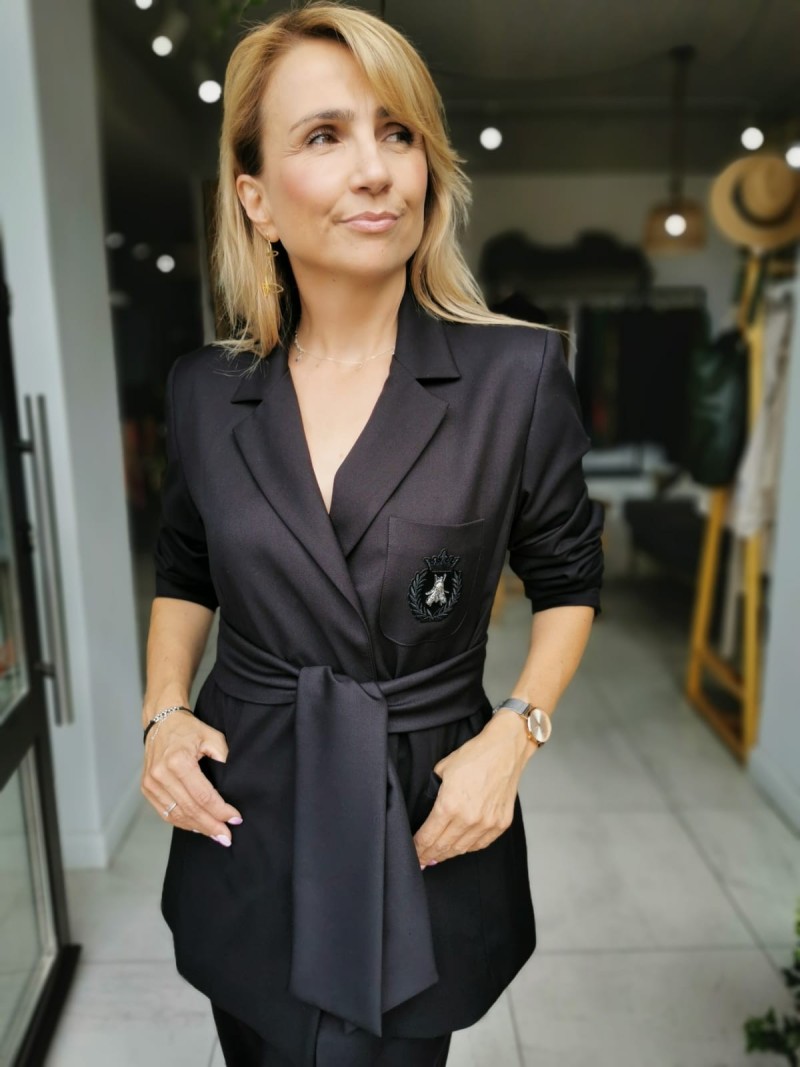 Miniatura produktu Czarny Żakiet z wiązaniem w talii Black&Crown