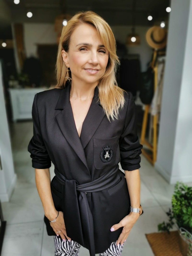 Miniatura produktu Czarny Żakiet z wiązaniem w talii Black&Crown