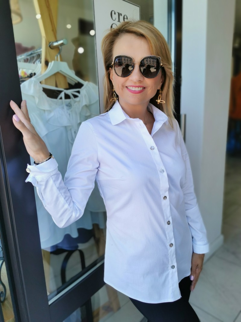 Miniatura produktu Biała Koszula Bawełniana z kołnierzykiem i szerokim mankietem Levi White New