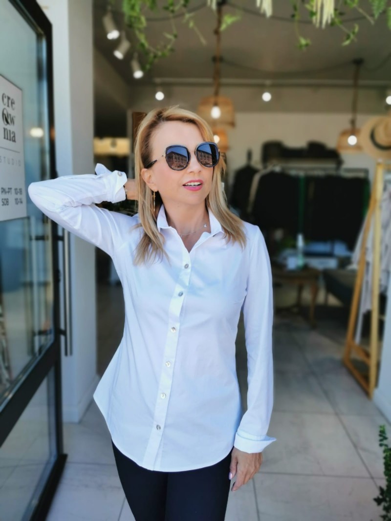 Miniatura produktu Biała Koszula Bawełniana z kołnierzykiem i szerokim mankietem Levi White New