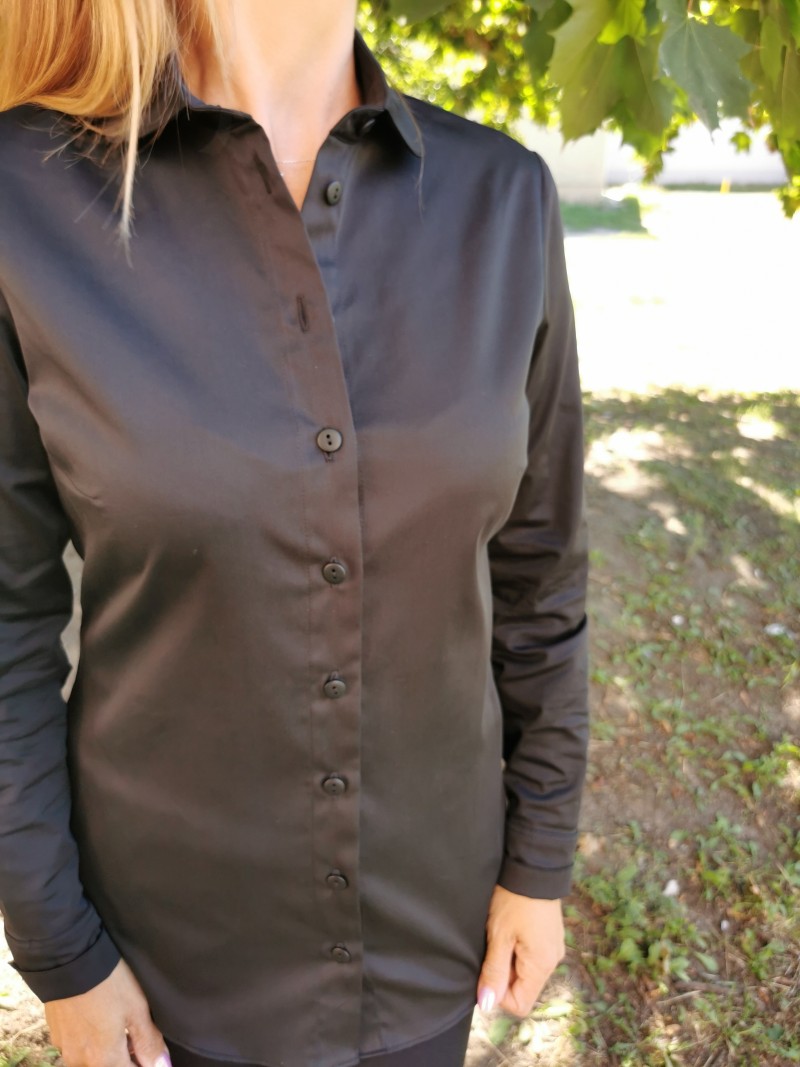 Miniatura produktu Bawełniana Koszula z kołnierzykiem z szerokimi rękawami w kolorze czarnym Levi Black New