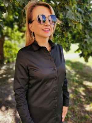 Bawełniana Koszula z kołnierzykiem z szerokimi rękawami w kolorze czarnym Levi Black New