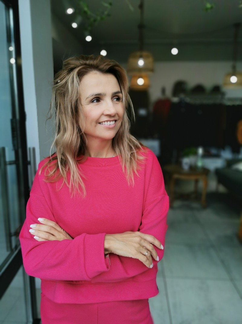 Miniatura produktu Fuksjowa Bawełniana Bluza o kroju kimono New York Fuksja