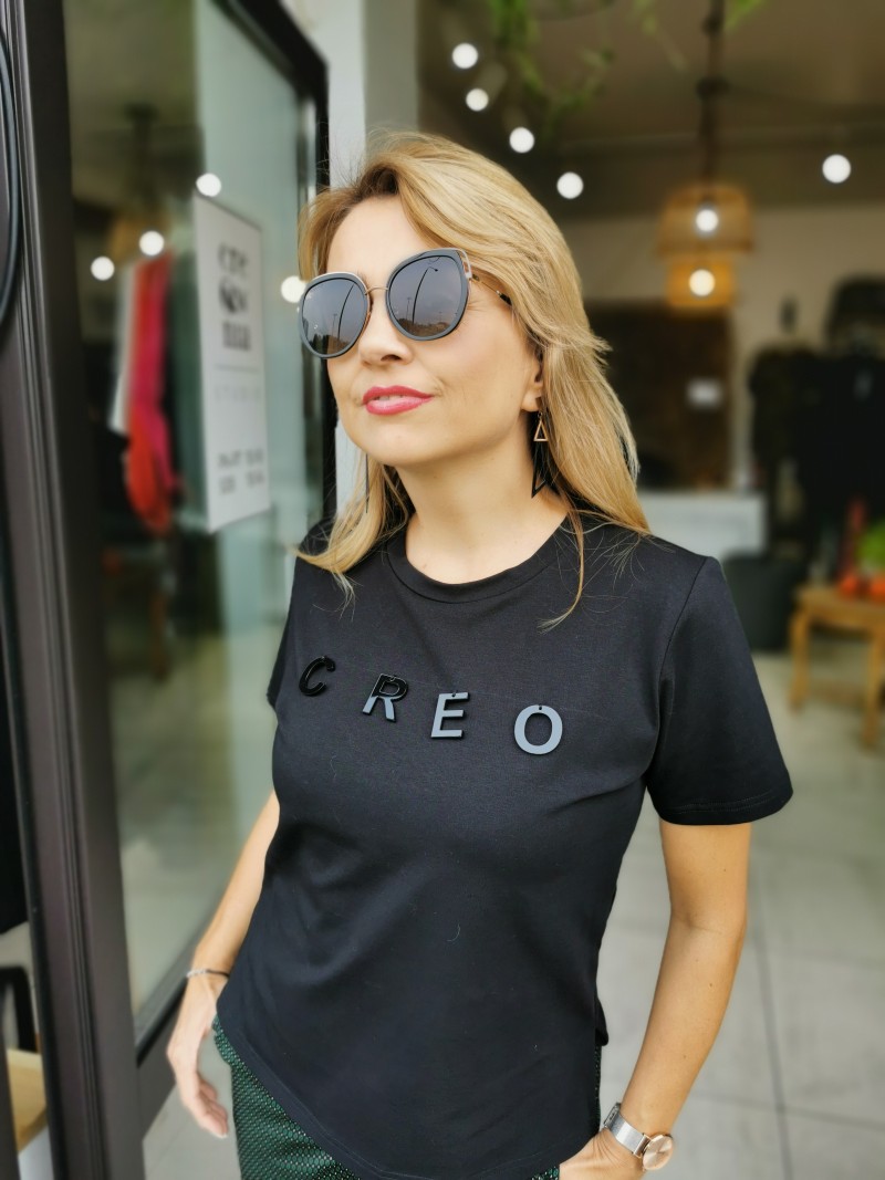 Miniatura produktu Bawełniany T-shirt w kolorze czarnym Creo Black