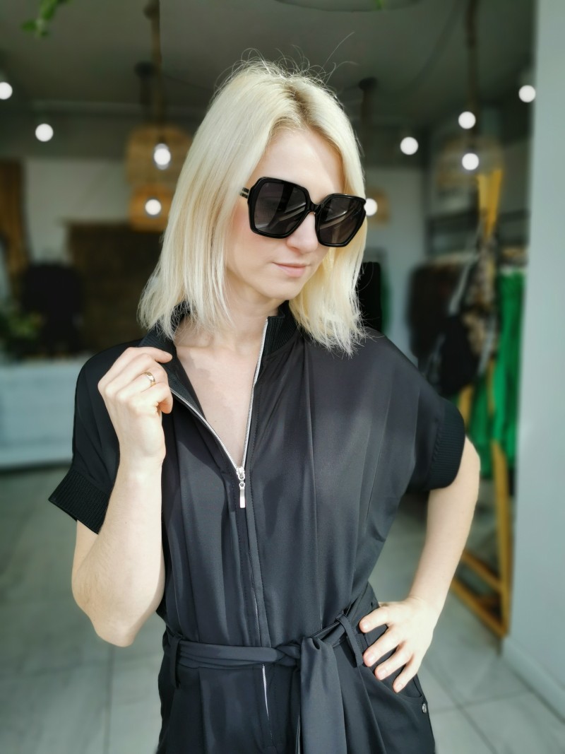 Miniatura produktu Kombinezon Damski o kroju kimono z szerokimi rękawami w kolorze czarnym Maxima Black