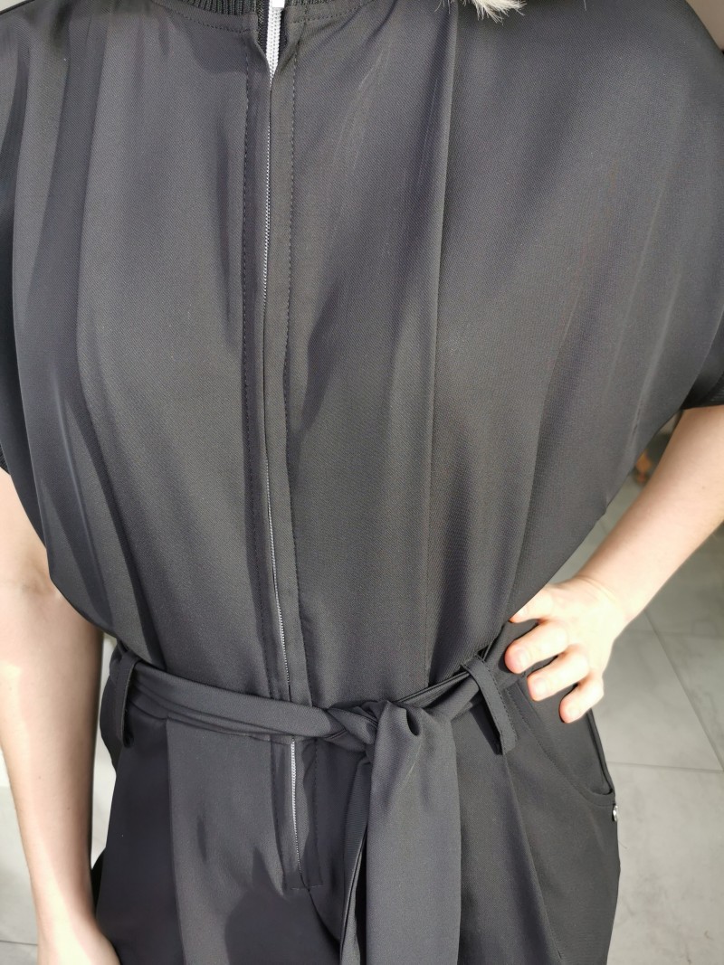 Miniatura produktu Kombinezon Damski o kroju kimono z szerokimi rękawami w kolorze czarnym Maxima Black