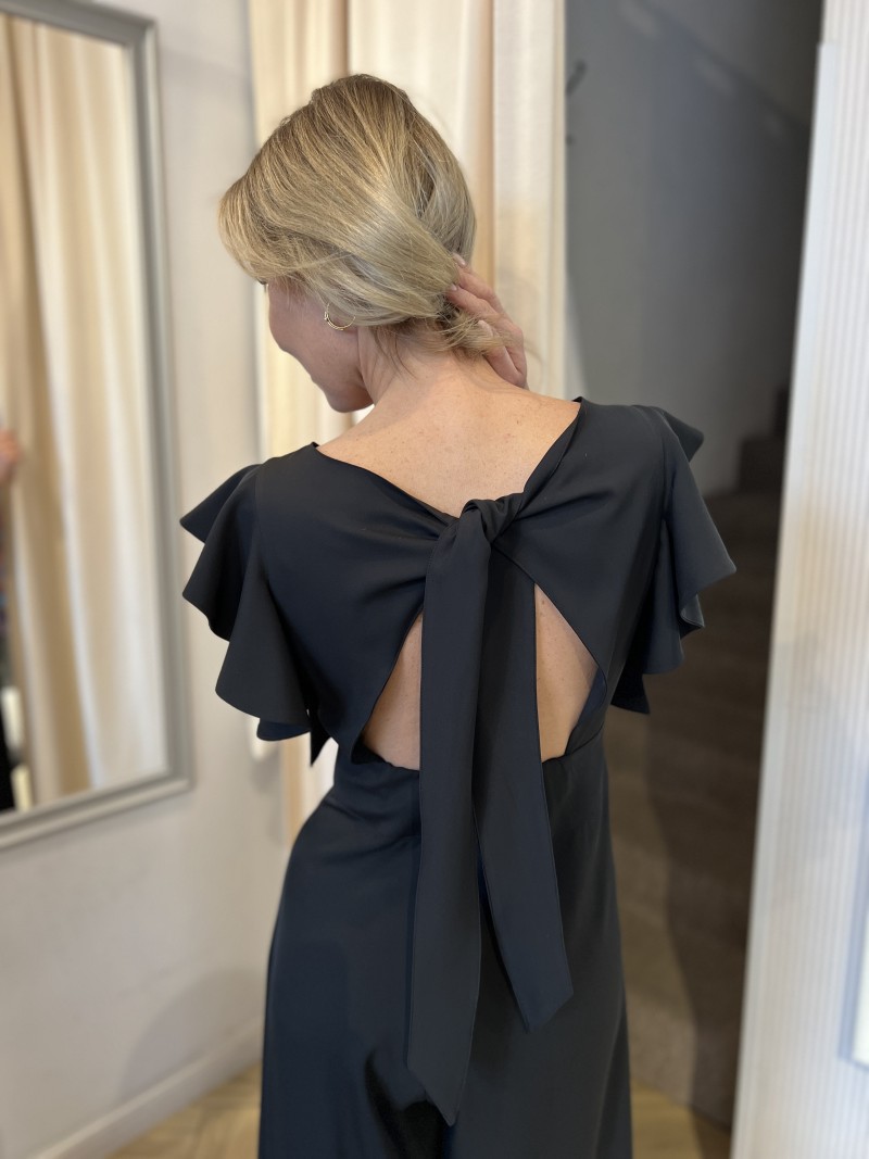 Miniatura produktu Czarny Kombinezon Damski z szerokimi rękawami z wiązaniem na plecach Chili Black