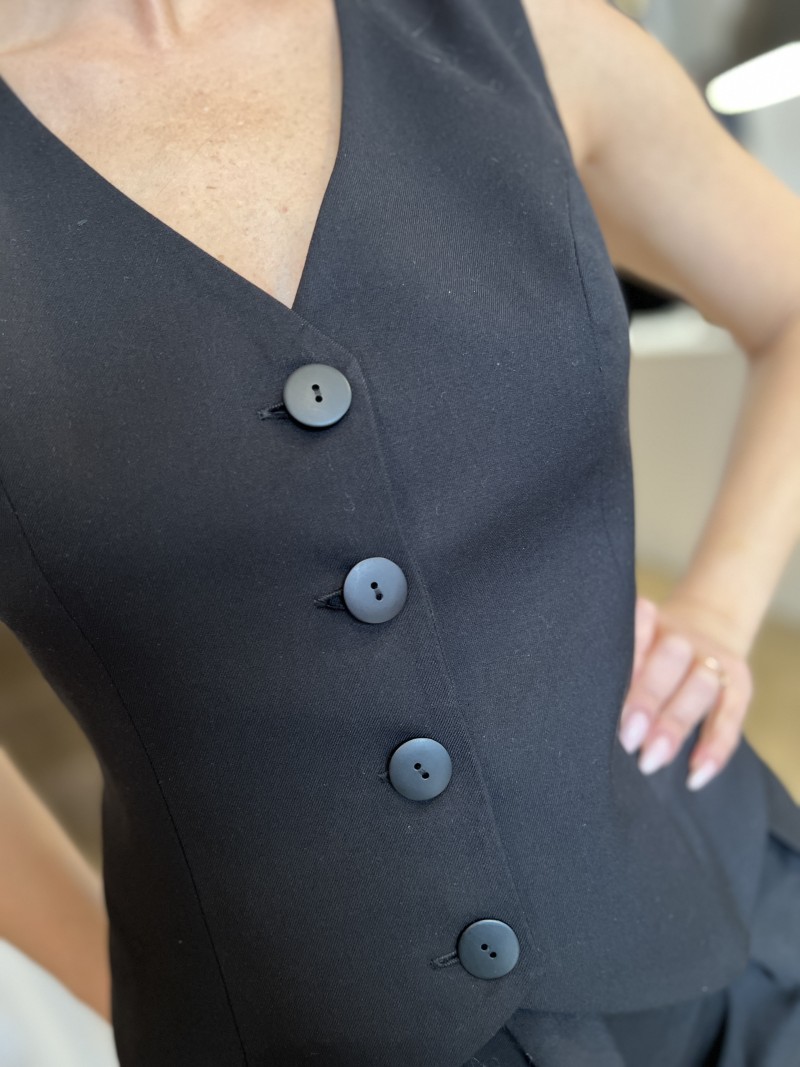 Miniatura produktu Wiskozowa Kamizelka w kolorze czarnym Olena Black