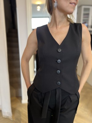 Wiskozowa Kamizelka w kolorze czarnym Olena Black