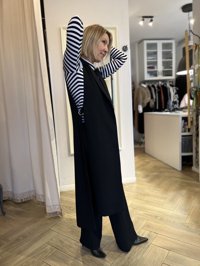 Miniatura produktu Czarna Długa Kamizelka z klamerkami po bokach Lena Black