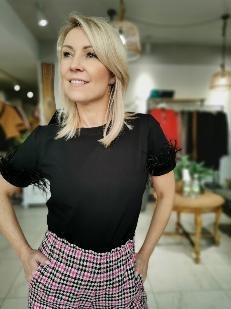 Miniatura produktu Czarny T-shirt z okrągłym dekoltem z wysokogatunkowej bawełny Blade Black&Black