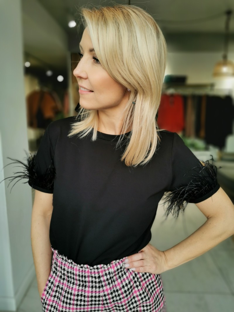 Miniatura produktu Czarny T-shirt z okrągłym dekoltem z wysokogatunkowej bawełny Blade Black&Black