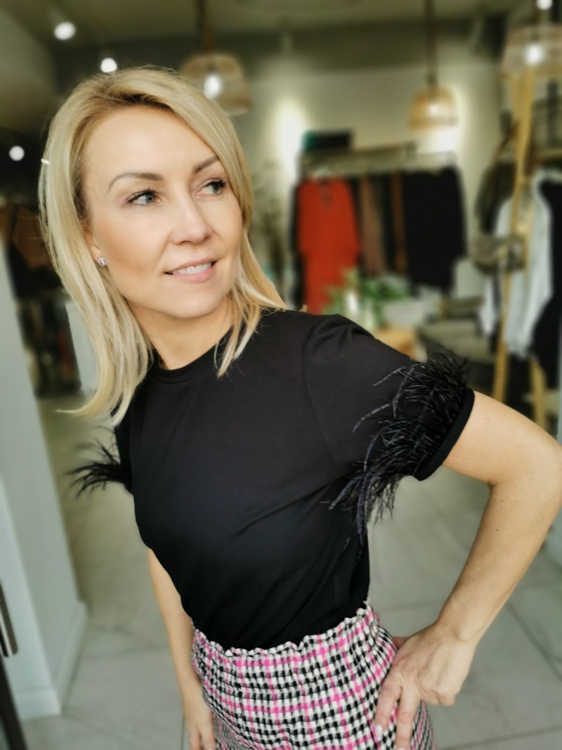 Miniatura produktu Czarny T-shirt z okrągłym dekoltem z wysokogatunkowej bawełny Blade Black&Black