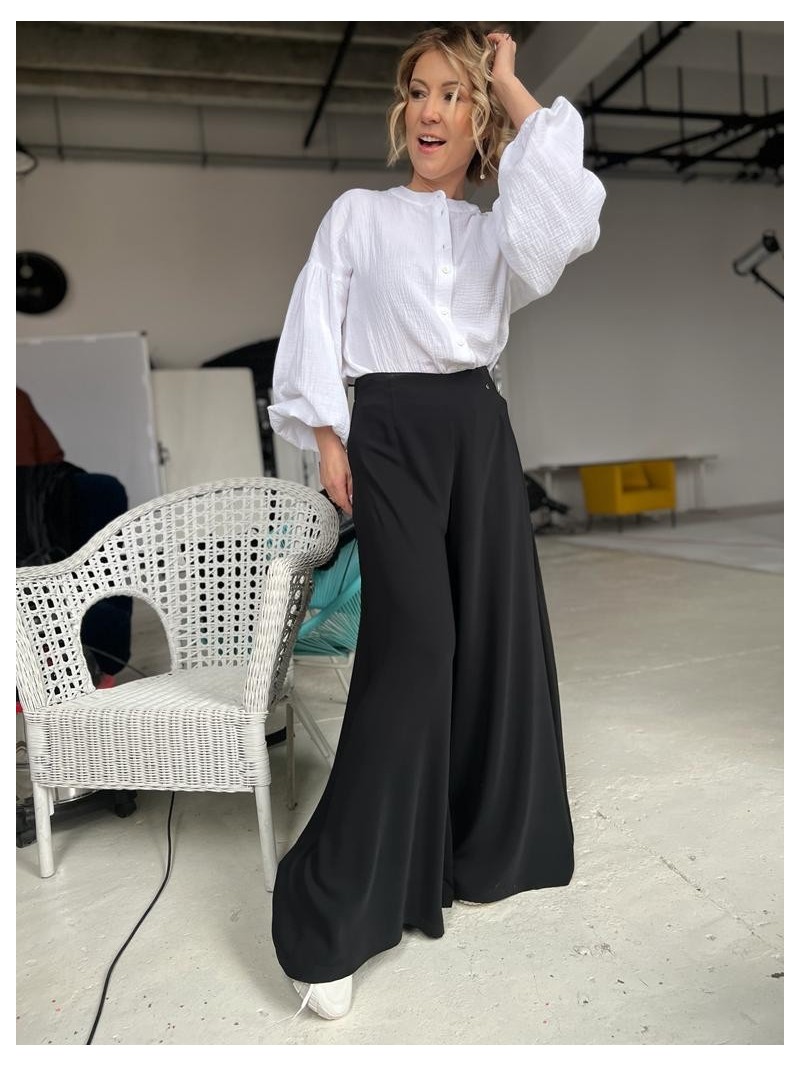 Miniatura produktu Czarne Spodnie Damskie z szeroką nogawką Toledo Black