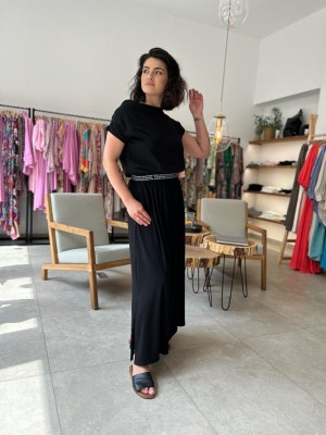 Bawełniana Sukienka maxi w kolorze czarnym Cynthia Black