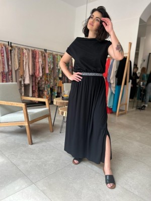 Bawełniana Sukienka maxi w kolorze czarnym Cynthia Black