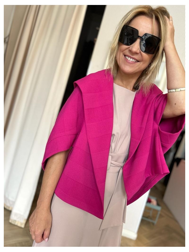 Miniatura produktu Fuksjowe Wdzianko oversize z geometrycznym tłoczeniem Novi Magenta