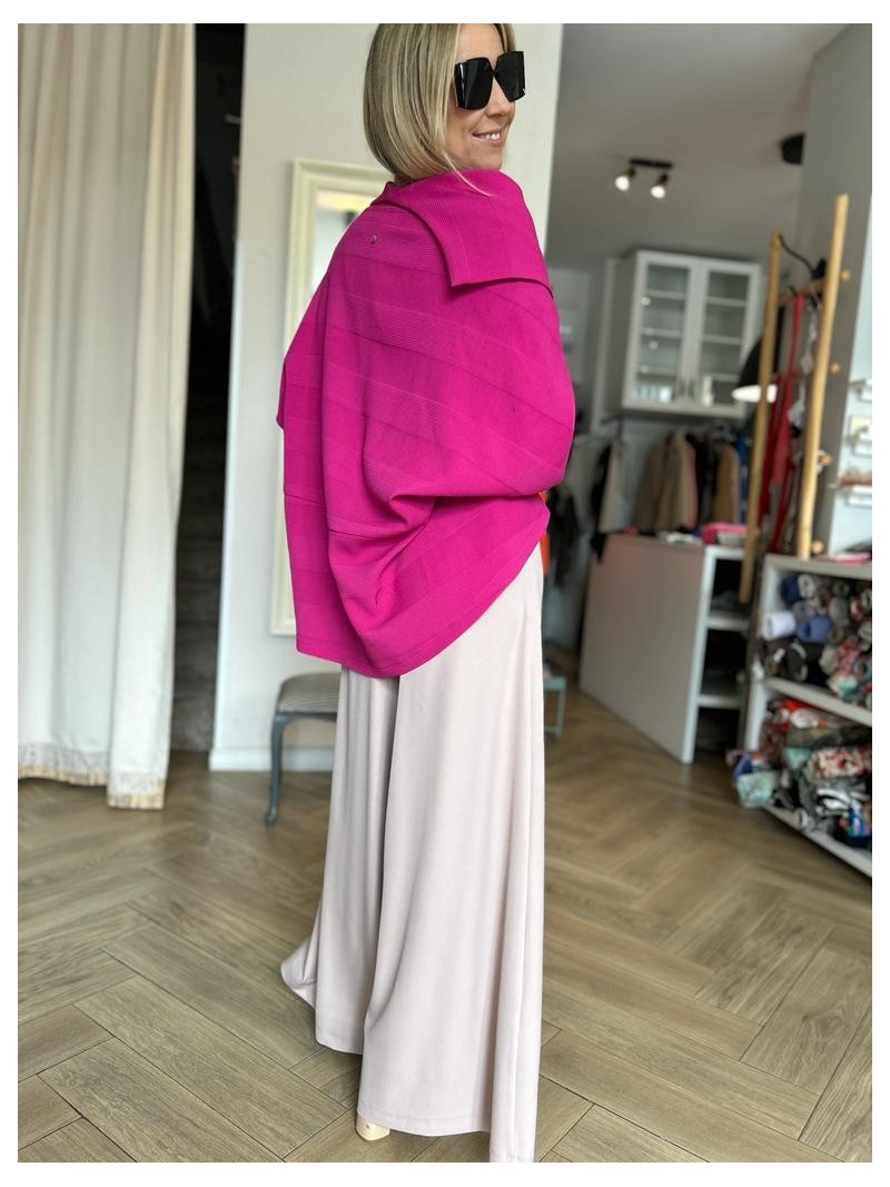 Miniatura produktu Fuksjowe Wdzianko oversize z geometrycznym tłoczeniem Novi Magenta