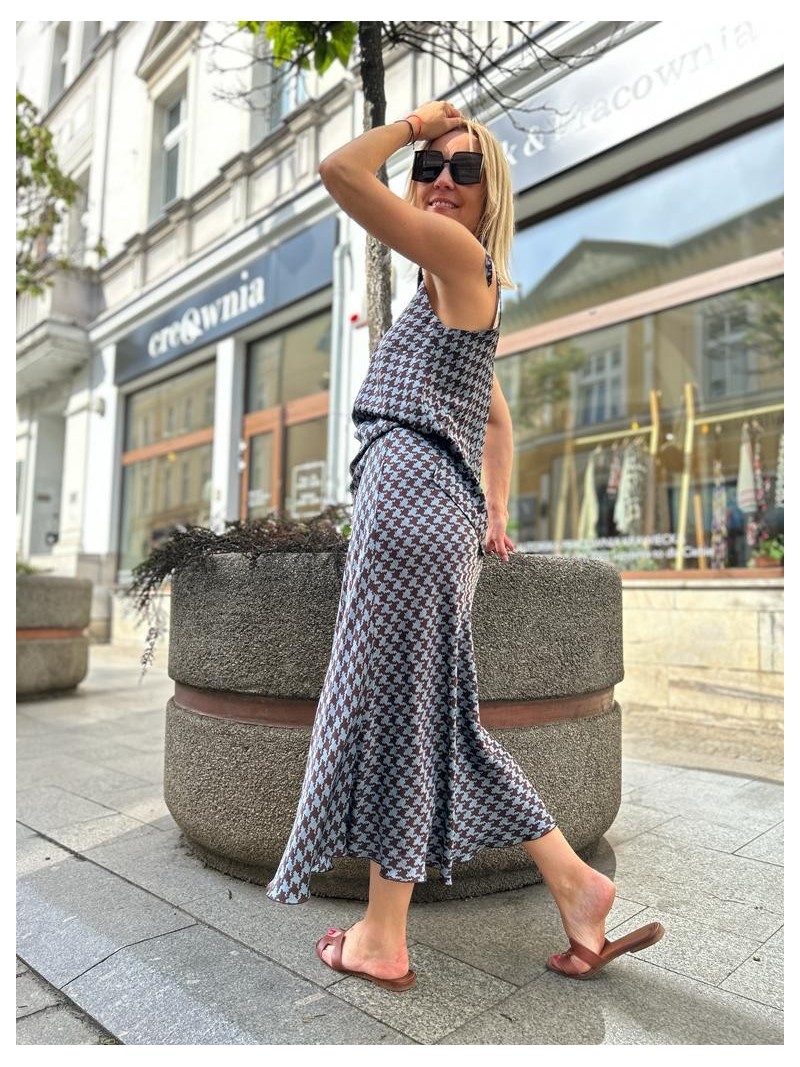 Miniatura produktu Wiskozowa Spódnica midi w pepitkę lekko rozkloszowana Soley&Pepitka