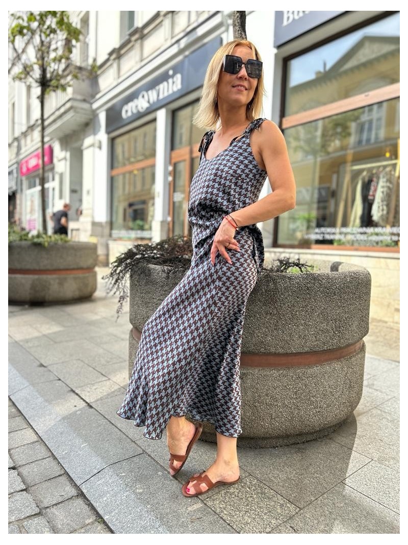 Miniatura produktu Wiskozowa Spódnica midi w pepitkę lekko rozkloszowana Soley&Pepitka