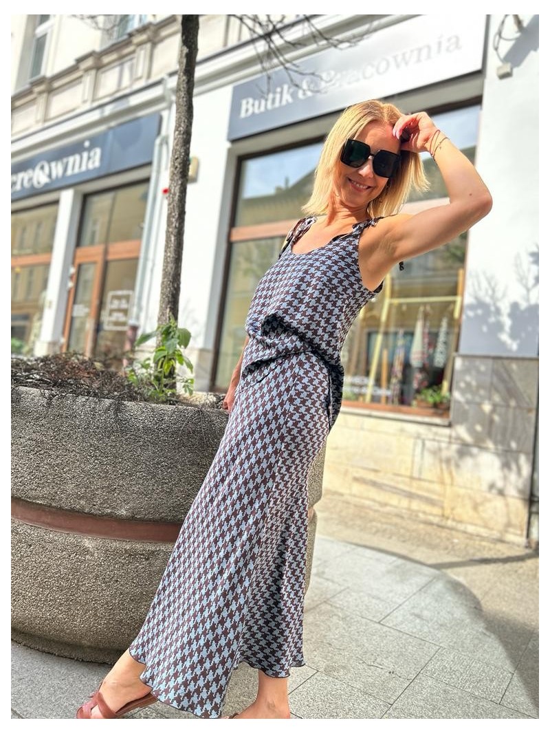 Miniatura produktu Rozkloszowana Spódnica midi z wiskozy we wzorze pipetki Soley&Pepitka