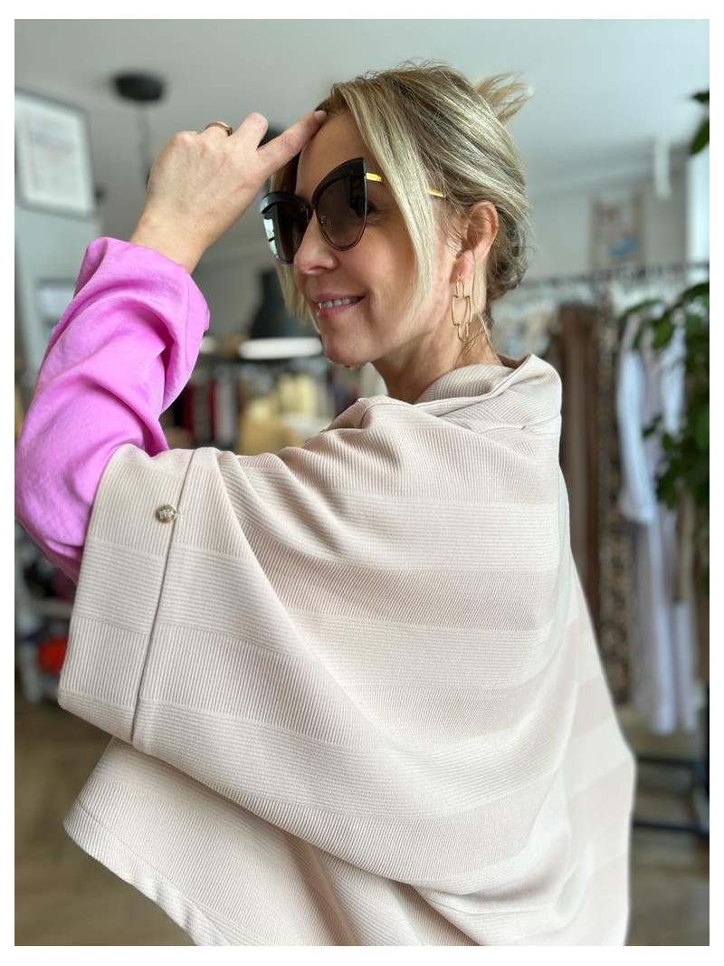 Miniatura produktu Oversize Wdzianko w kolorze beżowym asymetryczne Novi Beige