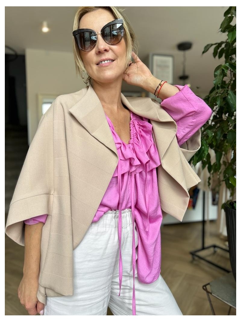 Miniatura produktu Oversize Wdzianko w kolorze beżowym asymetryczne Novi Beige