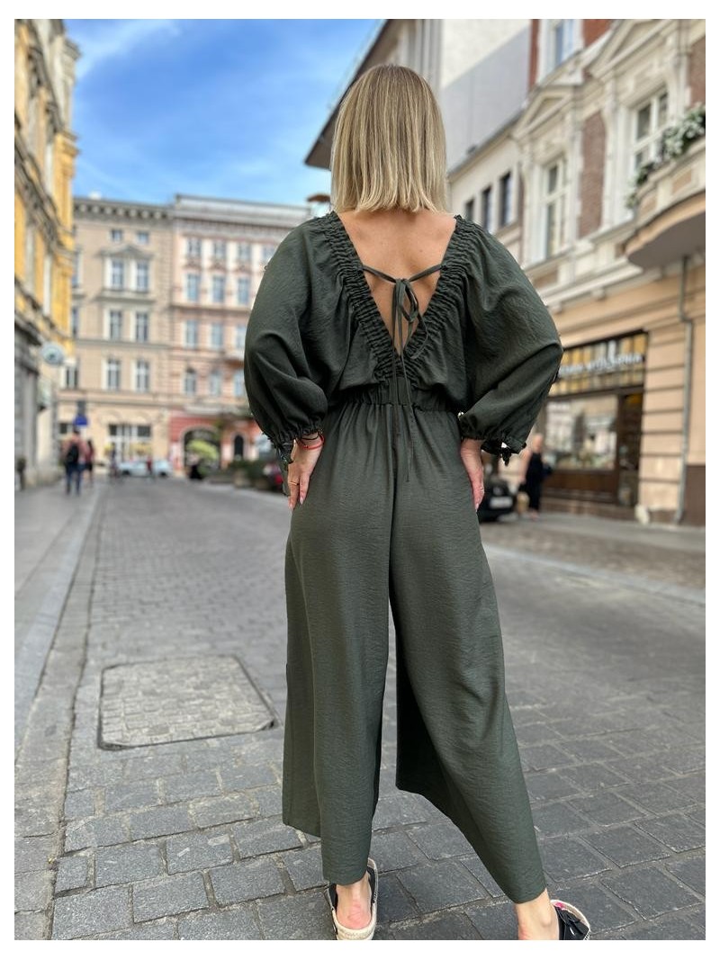 Miniatura produktu Zielony Wiskozowy Kombinezon z ozdobnym wiązaniem na plecach Triss Green