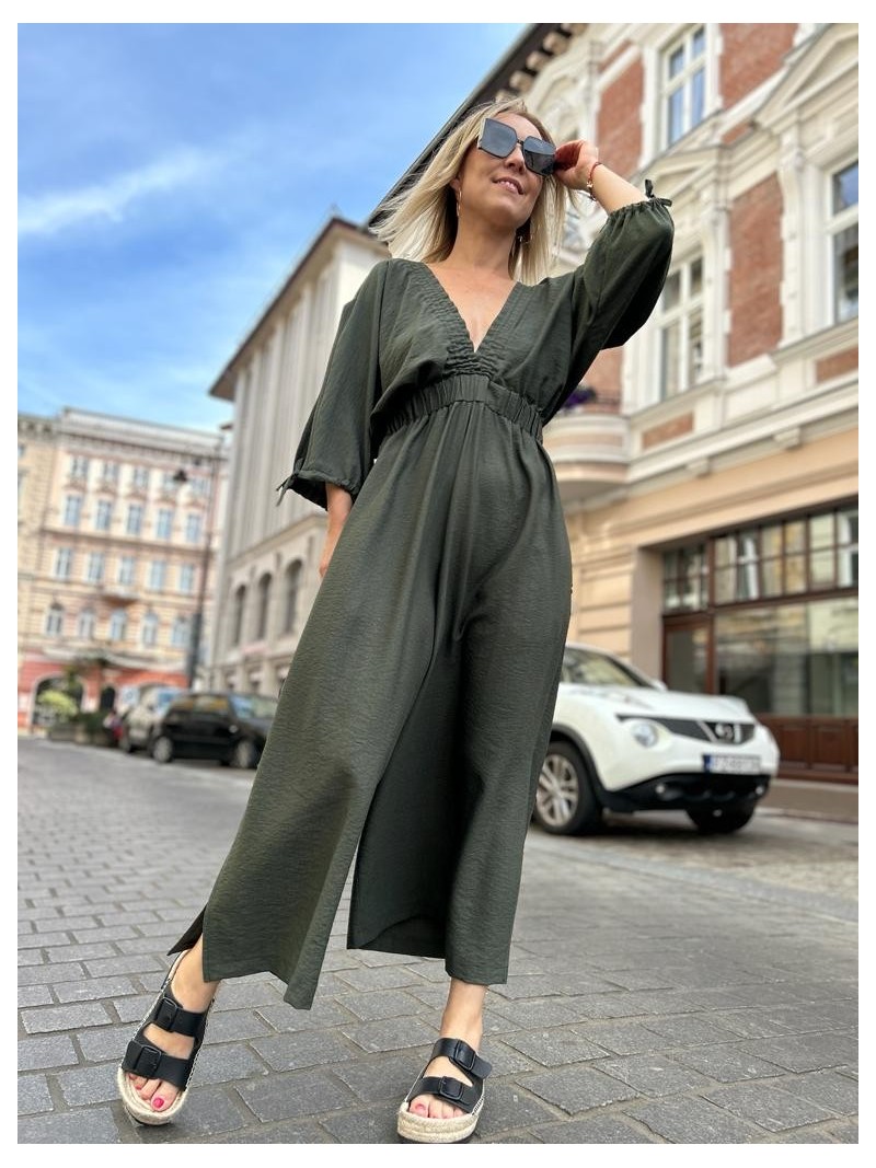 Miniatura produktu Zielony Wiskozowy Kombinezon z ozdobnym wiązaniem na plecach Triss Green