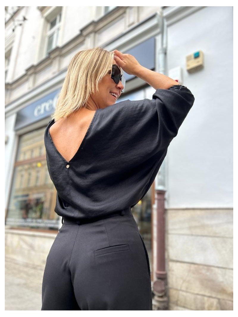 Miniatura produktu Damska Bluzka o kroju kimono w kolorze czarnym Xani Black