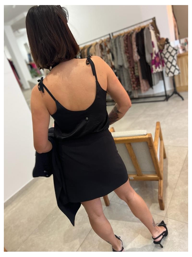 Miniatura produktu Czarna Błyszcząca Spódnica mini na guziki Hippie Diamond&Black