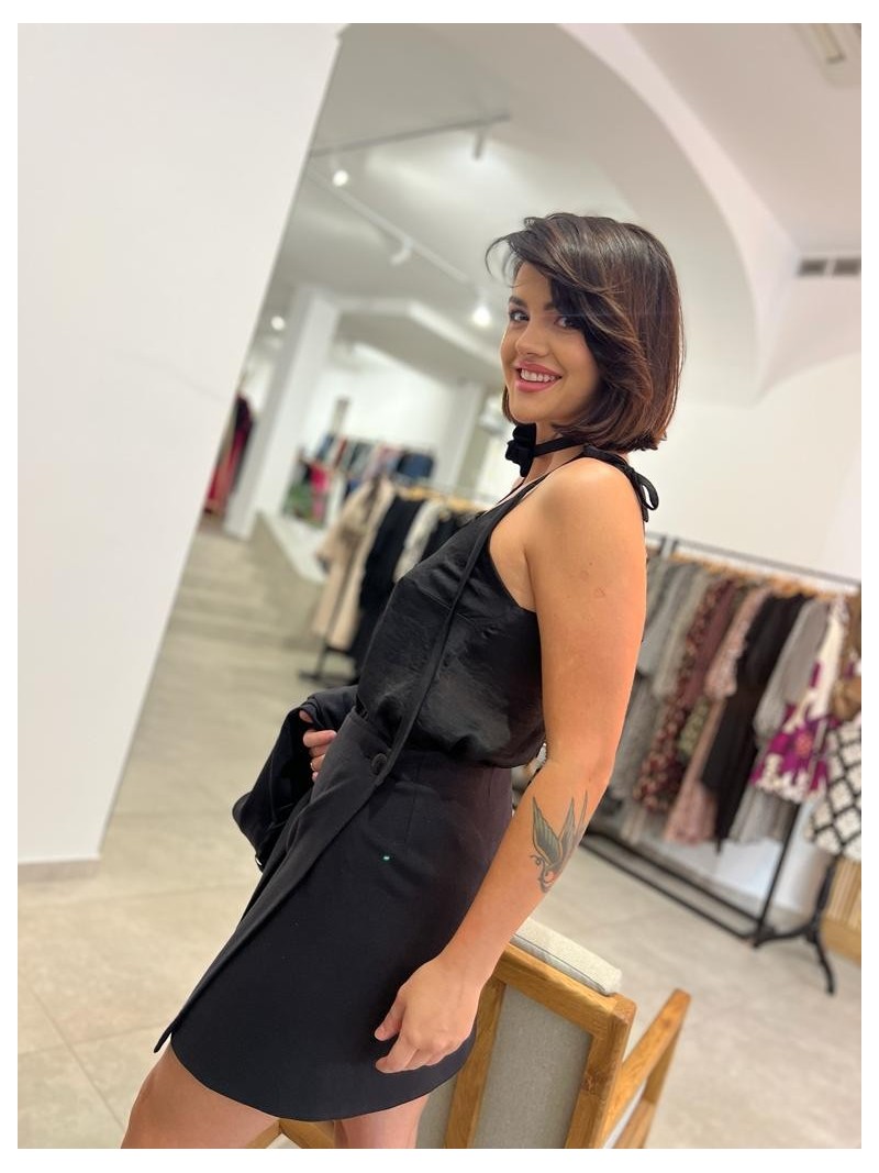 Miniatura produktu Zakładana Spódnica mini w kolorze czarnym z błyszczącą nitką Hippie Diamond&Black