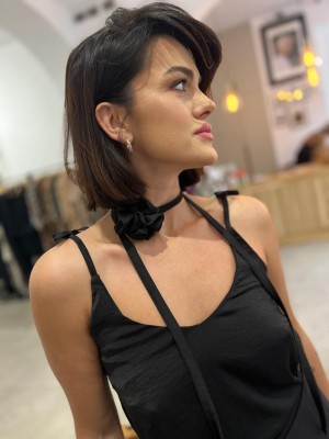 Czarna Bluzka Top z wiązaniem na ramionach Chiara&Black