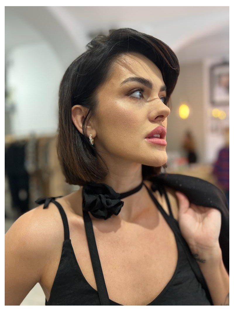 Miniatura produktu Choker Naszyjnik Flowers Black