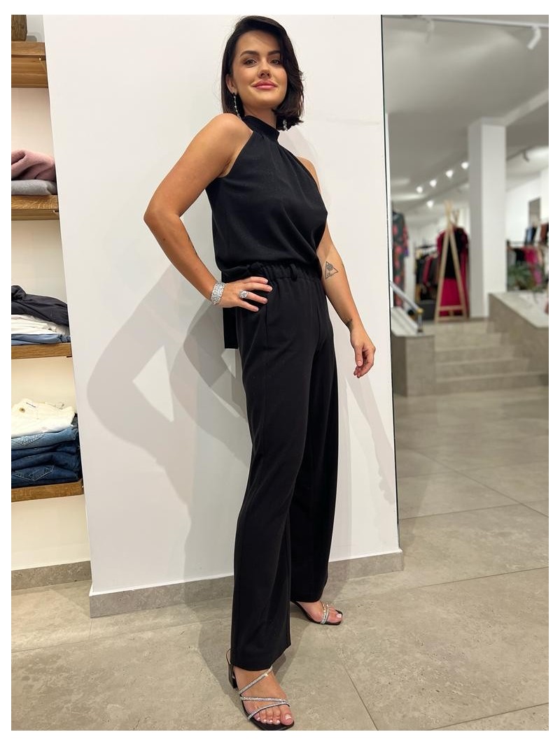 Miniatura produktu Czarne Spodnie z szerokimi nogawkami i dodatkiem srebrnej nitki Diamond&Black