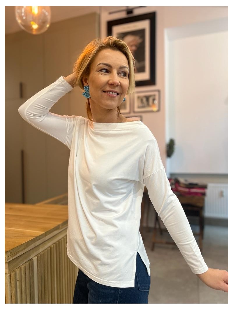 Miniatura produktu Biała wiskozowa Bluzka na długi rękaw Cynthia Ecru