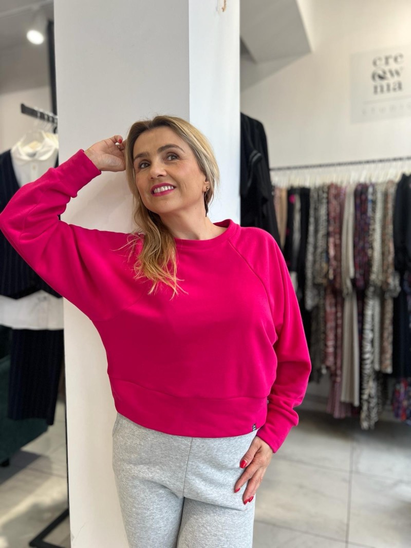 Miniatura produktu Fuksjowa Bawełniana Bluza bez kaptura Georgia Fuksja&Cotton