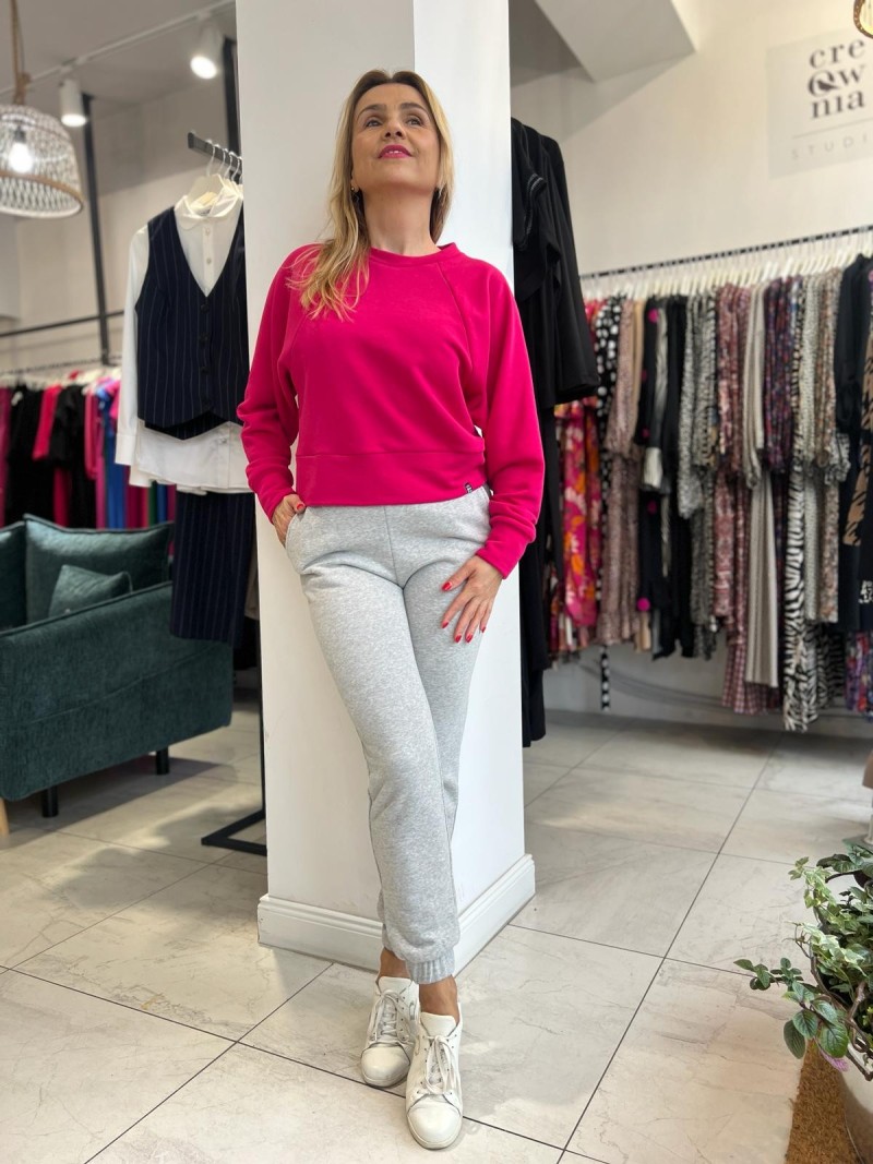 Miniatura produktu Fuksjowa Bawełniana Bluza bez kaptura Georgia Fuksja&Cotton