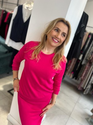 Fuksjowa Bawełniana Bluza bez kaptura Dressi Fuksja