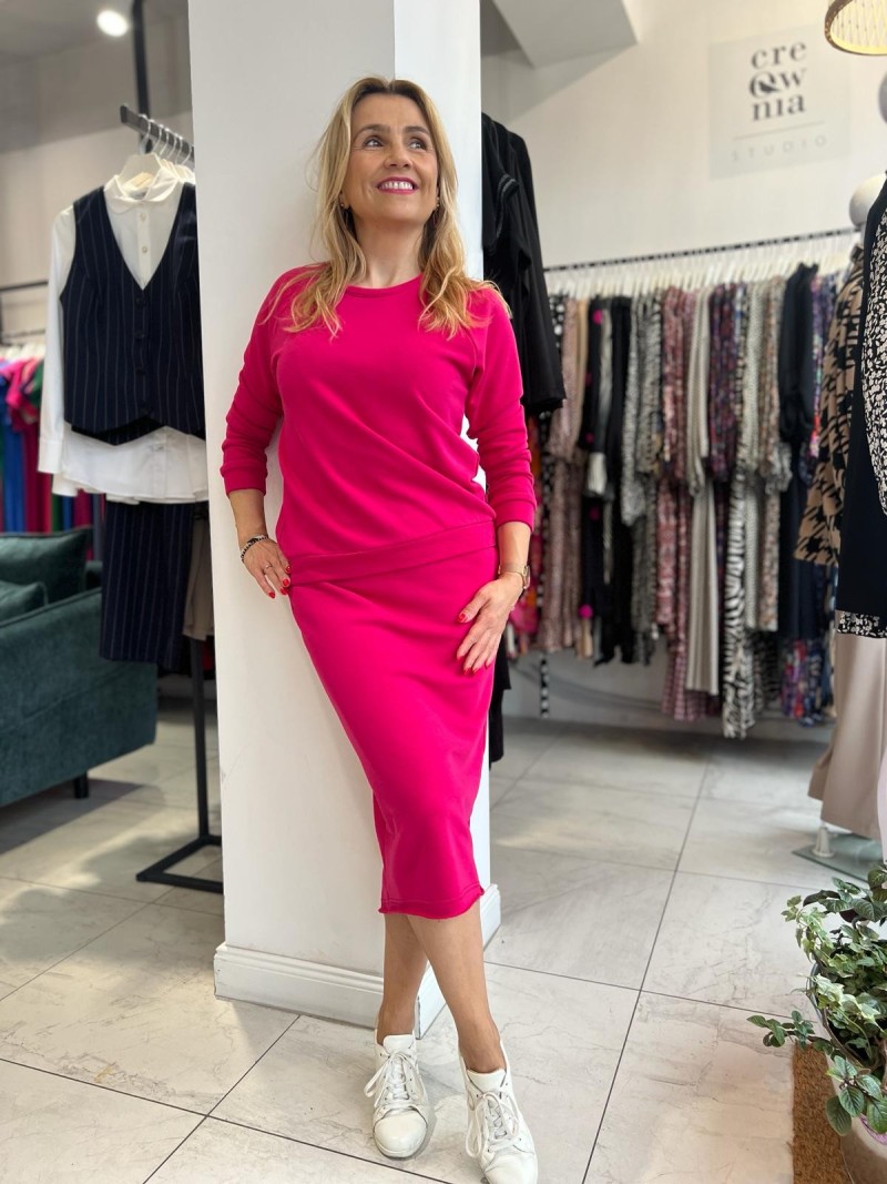 Miniatura produktu Bawełniana Spódnica midi na gumce w kolorze fuksji Dressi Fuksja