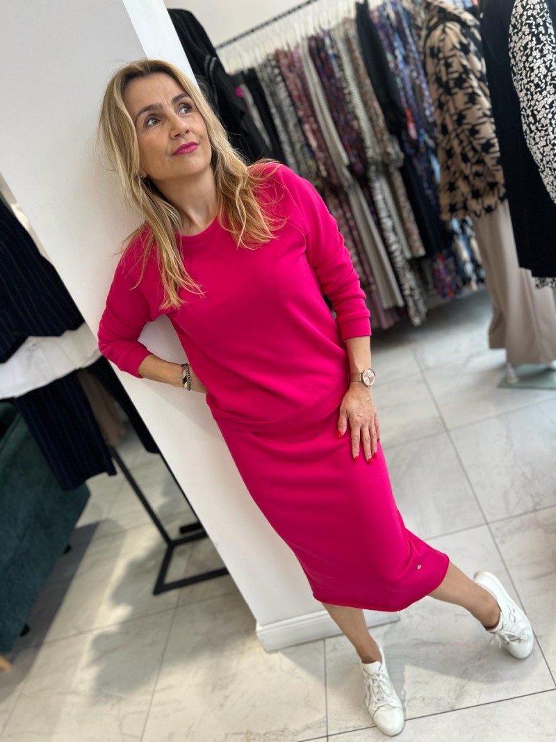 Miniatura produktu Bawełniana Spódnica midi na gumce w kolorze fuksji Dressi Fuksja