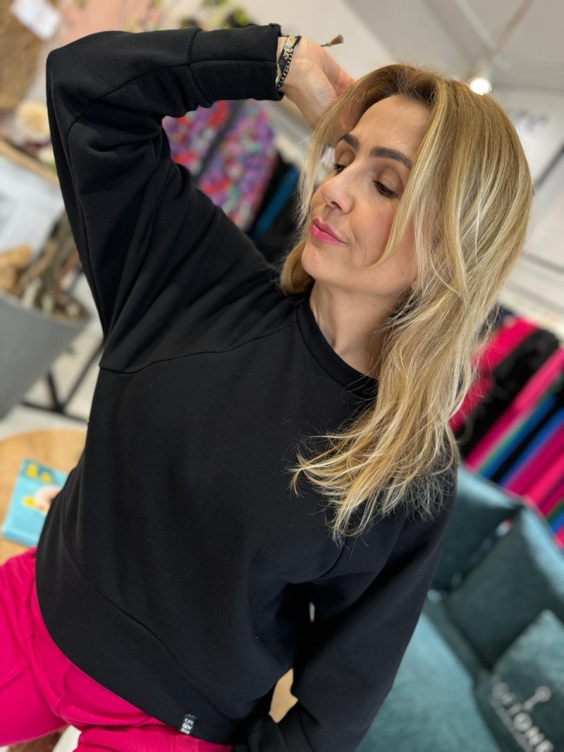 Miniatura produktu Czarna Bawełniana Bluza bez kaptura Georgia Black&Cotton