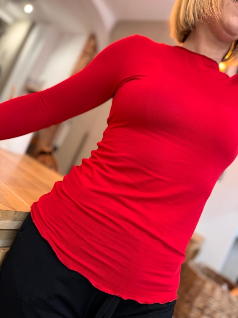 Miniatura produktu Wiskozowa Bluzka na długi rękaw w kolorze czerwonym Mery Red