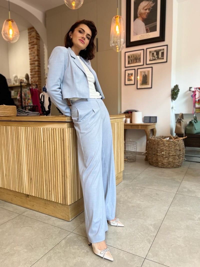 Miniatura produktu Niebieski krótki Żakiet bez zapięcia Marco Light Blue