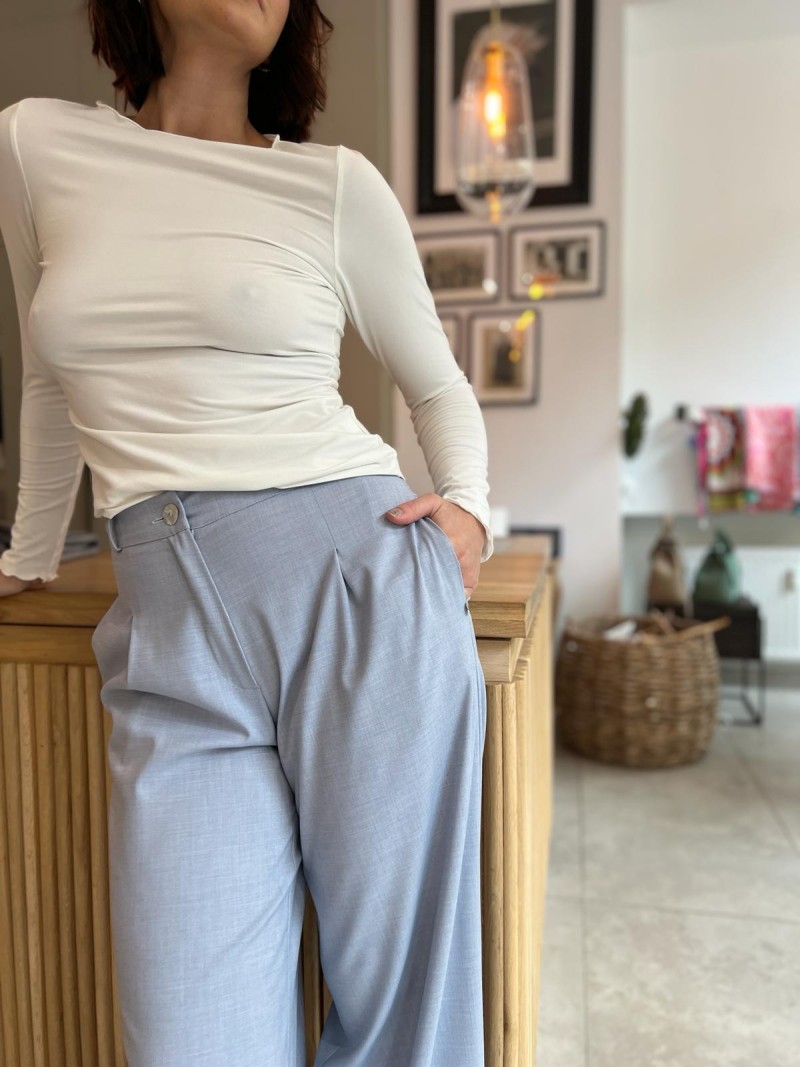 Miniatura produktu Błękitne Spodnie z szerokimi nogawkami Caroline Light Blue