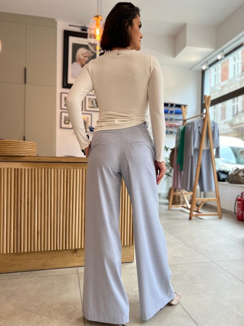 Miniatura produktu Błękitne Spodnie z szerokimi nogawkami Caroline Light Blue