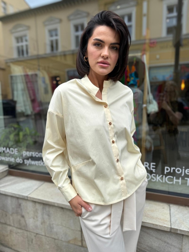 Miniatura produktu Żółta Koszula Bawełniana ze stójką asymetryczna Lidia Yellow