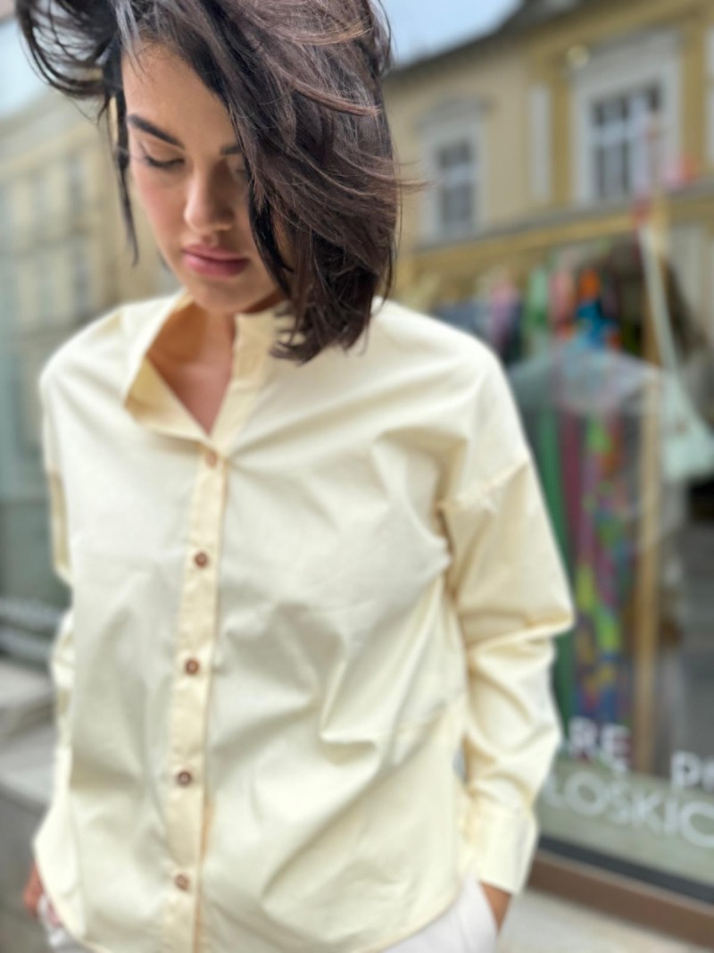 Miniatura produktu Żółta Koszula Bawełniana ze stójką asymetryczna Lidia Yellow